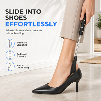 👞 Telescopic Long-Handle Shoe Horn – 70cm Reach & No Bending