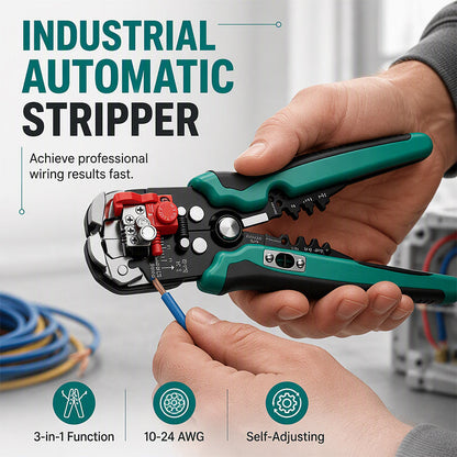 🔧 Automatic Wire Stripper – 3-in-1 Cutting, Stripping & Crimping