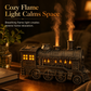 🚂 Vintage Train Diffuser – Mist Rings & Cozy Flame Light