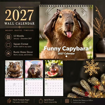 📅 2027 Capybara Calendar – Cute Monthly Fun & Cheerful Decor