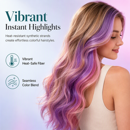 💇‍♀️ Colorful Hair Highlight Extensions – Instant Color Without Dyeing