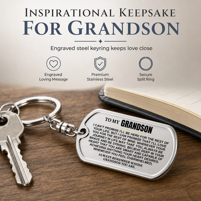 Inspirational Metal Keychain with Engraved Quote