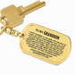 Inspirational Metal Keychain with Engraved Quote