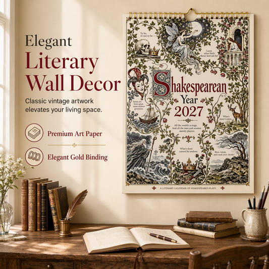 📚 Shakespeare Literary Wall Art – Classic Illustrations for a Vintage-Inspired Space