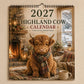 🐮 2027 Highland Cow Wall Calendar – Cozy Farmhouse Decor for Your Home