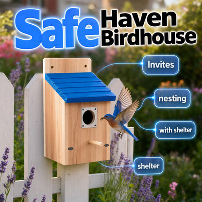🐦 Wooden Birdhouse for Garden – Charming Outdoor Shelter & Backyard Decor