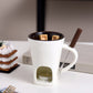 🍫 Ceramic Fondue Mug – Tealight-Warmed Chocolate & Cheese Dipping Pot