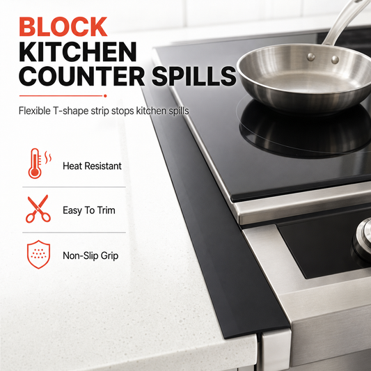 🍳 Silicone Kitchen Gap Cover – Flexible Countertop Spill & Crumb Guard