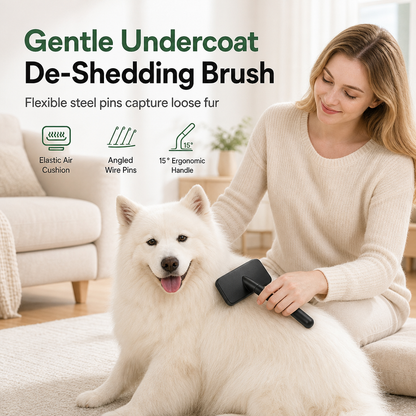 🐾 Pet Slicker Brush – Flexible Air Cushion & Dense Steel Pins for Deshedding