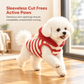 🐶 Plush Striped Dog Vest – Cozy Sleeveless Pet Jacket for Cool-Weather Comfort