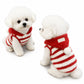 🐶 Plush Striped Dog Vest – Cozy Sleeveless Pet Jacket for Cool-Weather Comfort