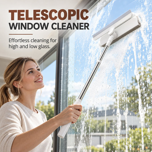 🏡 Telescopic Window Cleaner – 110cm Extendable Handle & Rotating Scrubber