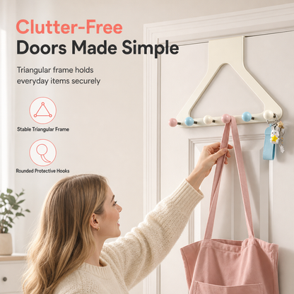 🚪 Over-the-Door Hook Rack – Space-Saving Storage for Coats & Bags